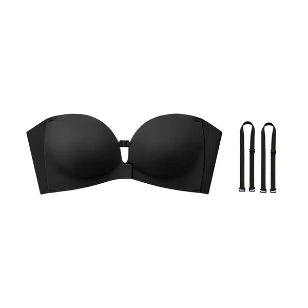 Strapless Front Closure Bra Wireless Push Up Padded Non Slip Tube Jelly Bra
