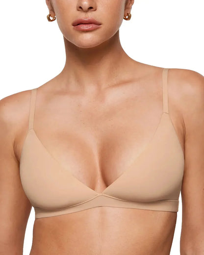 Curvy Friendly Seamless Deep V Triangle Bralette Bra