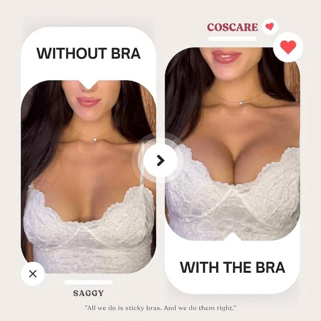 Invisible Sticky Bra Waterproof Sweat Proof Silicone Reusable with Storage Board