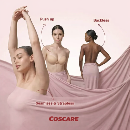 Invisible Sticky Bra Waterproof Sweat Proof Silicone Reusable with Storage Board