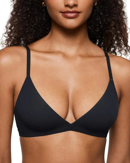 Curvy Friendly Seamless Deep V Triangle Bralette Bra
