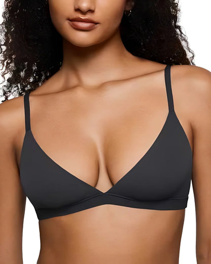 Curvy Friendly Seamless Deep V Triangle Bralette Bra