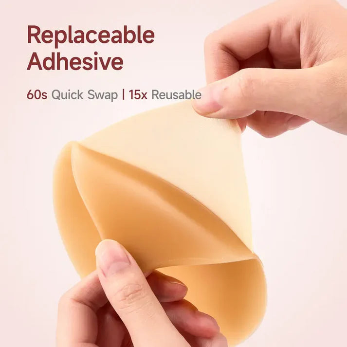 Invisible Sticky Bra Waterproof Sweat Proof Silicone Reusable with Storage Board