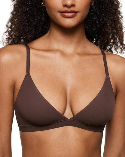 Curvy Friendly Seamless Deep V Triangle Bralette Bra